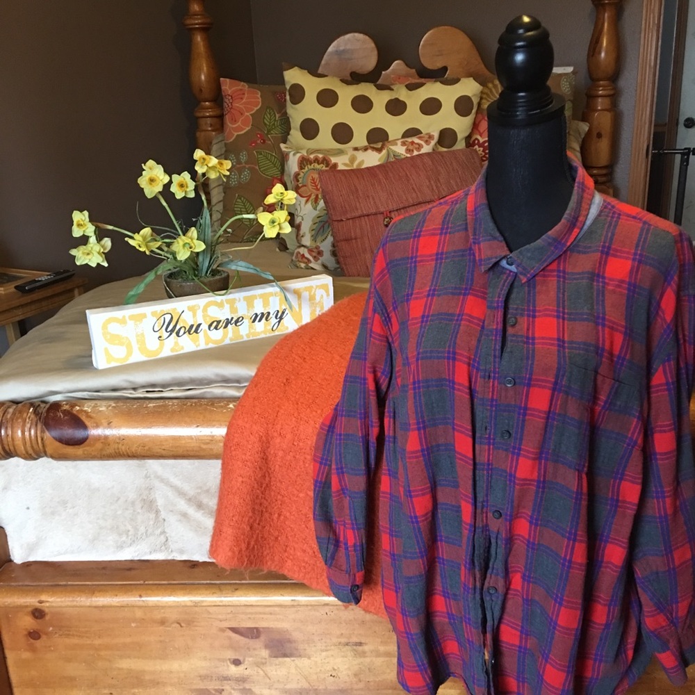 Lucky brand plaid 2x button down shirt